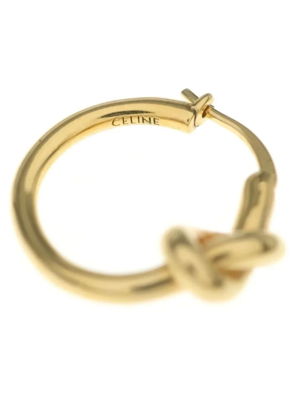 Celine Knot Small Hoop Earrings Gold Plated